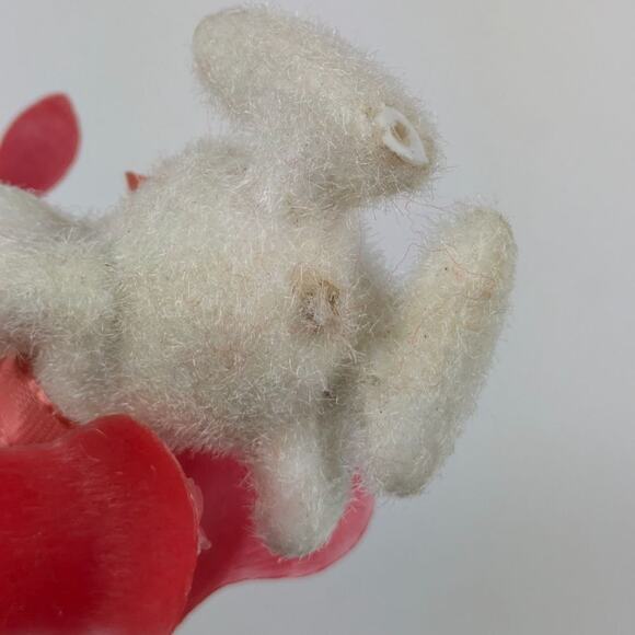 5 Vintage White Felted Snoopy Style Dog Christmas Tree Ornament Ears Tongue RARE - Picture 16 of 16